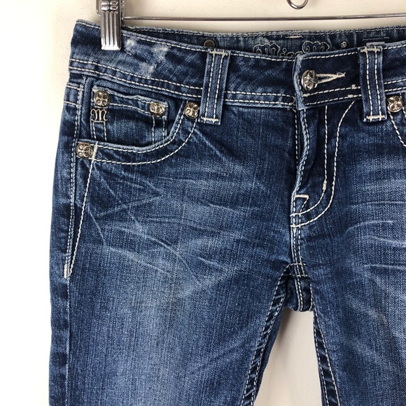 Miss me 27 gothic fleur de lis bootcut jeans 0837 - Picture 3 of 12
